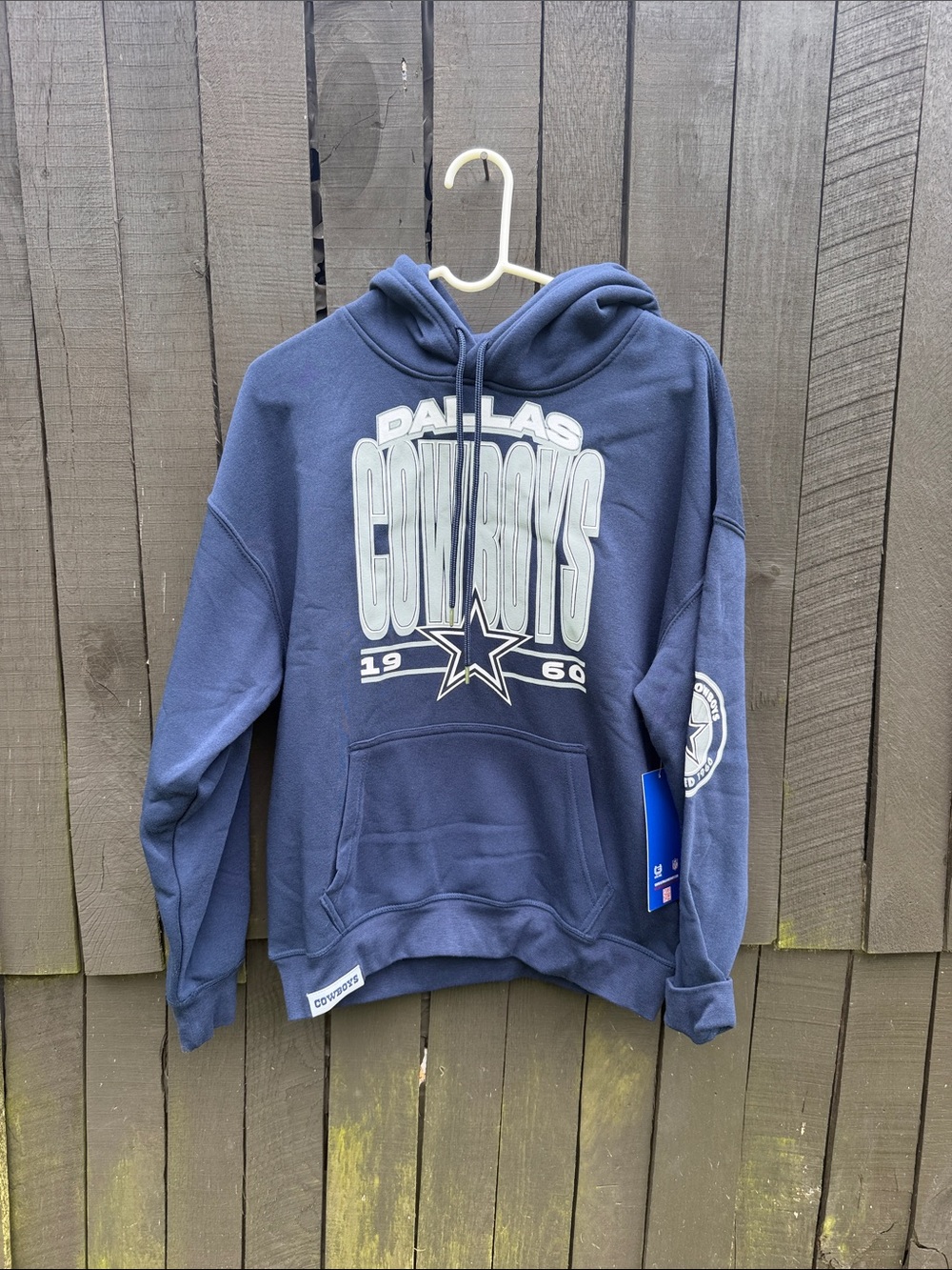 NFL Dallas Cowboys Navy Pullover Hoodie with Large Front Graphic